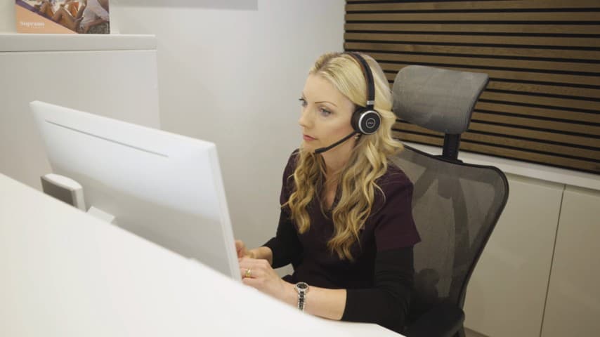 Berkshire Aesthetics reception team ready to help with your enquiry