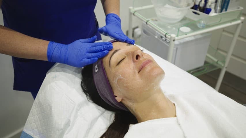 Clinician preparing patient for Pixel Peel laser skin renewal treatment at Berkshire Aesthetics clinic in Maidenhead