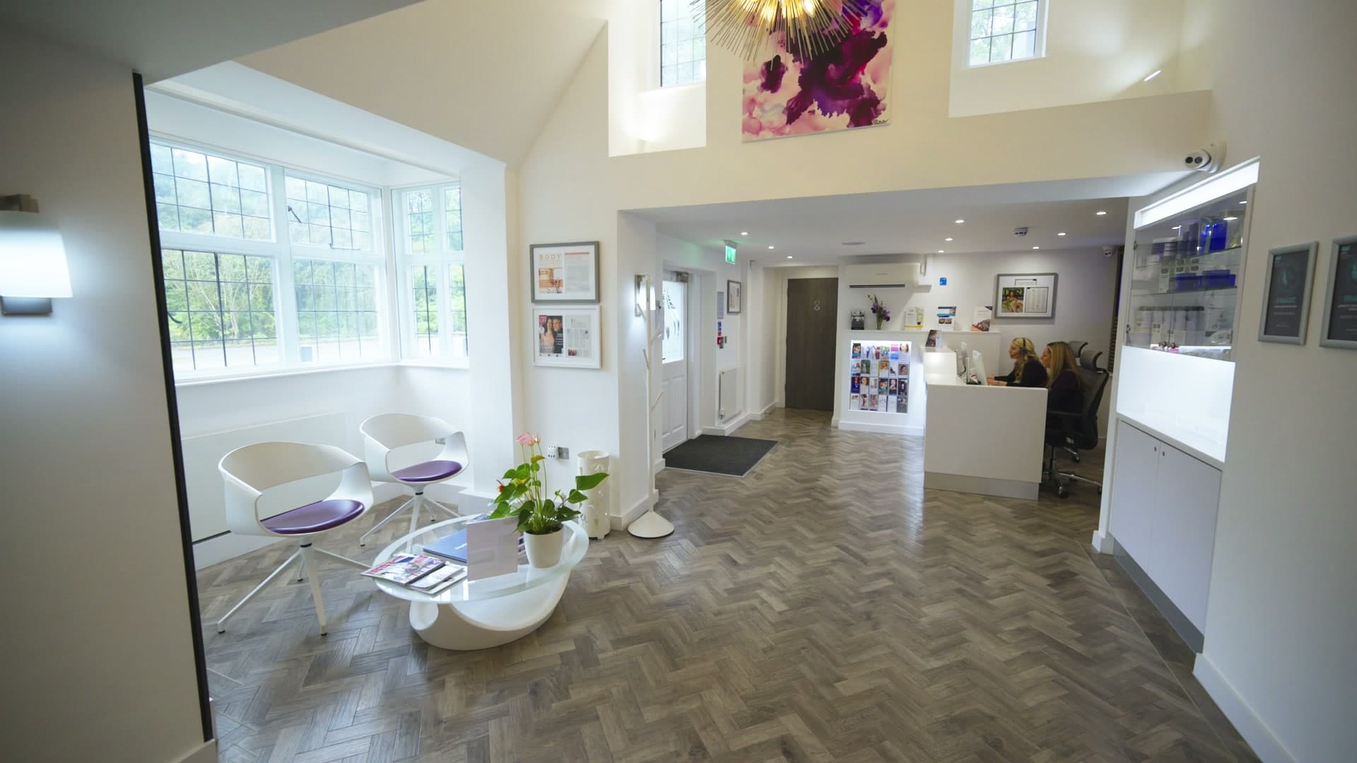 Reception and waiting area at Berkshire Aesthetics in Maidenhead